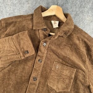 Dandy Del Mar Corsica Shirt Mens Medium Brown Corduroy Button Front Long Sleeve